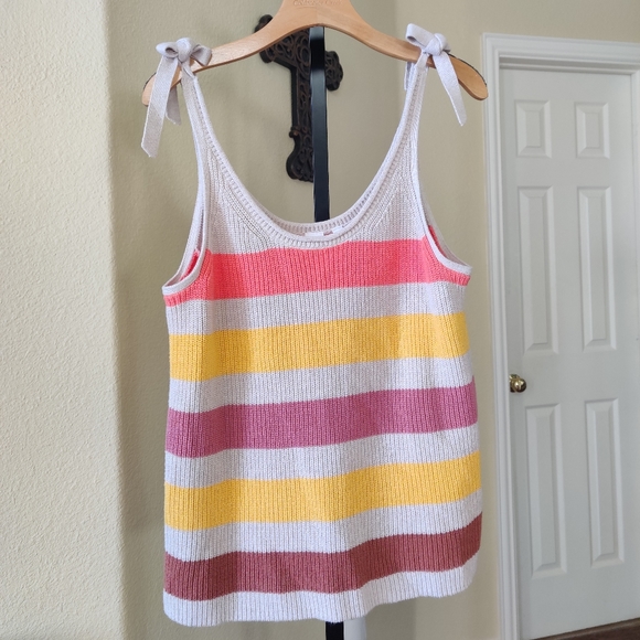 Gap Striped Tie Strap Knit Tank Top NWT - Picture 1 of 13